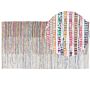 Area Rag Rug Multicolour Stripes Cotton 80 X 150 Cm Rectangular Hand Woven