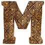 Hand Carved Wooden Geometric Letter M