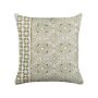 Set Of 2 Scatter Cushions Green And White 45 X 45 Cm Hand Block Print Removable Covers Zipper Oriental Pattern