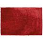 Shaggy Area Rug Red Cotton Polyester Blend 200 X 300 Cm Fluffy Dense Pile