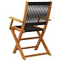 Vidaxl Folding Garden Chairs 6 Pcs Black Solid Wood Acacia