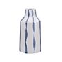 Flower Vase White With Blue Stoneware Striped Crackle Effect Weathered Vintage Style