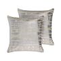 Set Of 2 Decorative Cushions Silver Cotton 50 X 50 Cm Geometric Pattern Foil Print