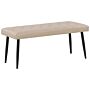 Bedroom Bench Beige Faux Leather Buttoned Upholstery Metal Legs