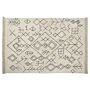 Area Rug Beige Cotton 160 X 230 Cm Rectangular With Tassels Geometric Pattern Boho Oriental Style