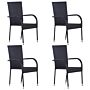 Vidaxl 5 Piece Garden Dining Set Black