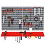 Durhand 54 Pcs On-wall Tool Organizer Wall Equipment Holding Pegboard Home Diy Garage Organiser Diy W/ 50 Pegs 2 Shelves