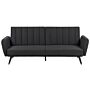 Sofa Bed Black Fabric Upholstered Sleeper Convertible Elegant