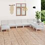 Vidaxl 8 Piece Garden Lounge Set Solid Wood Pine White