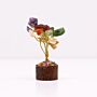 Mini Gemstone Tree On Wood Base - Multi Stones (15 Stones)