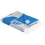 Blanket Blue Acrylic And Polyester 130 X 170 Cm Bed Throw Floral Pattern Fringes