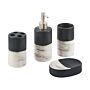 4-piece Bathroom Accessories Set Black And Beige Dolomite Glam Soap Dispenser Soap Dish Toothrbrush Holder Cup