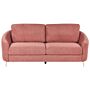 Sofa Pink Fabric Upholstery Gold Legs 3 Seater Couch