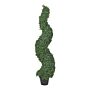 Artificial Potted Spiral Tree Green Plastic Leaves Material Metal Construction 120 Cm