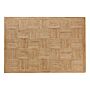 Area Rug Beige Jute 160 X 230 Cm Braided Handmade Checked Pattern Natural Boho Style Textile