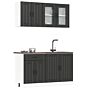 Vidaxl 4 Piece Kitchen Cabinet Set Kalmar Black Engineered Wood