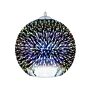 Hanging Light Pendant Lamp Silver Highly Glossy Reflective Glass Ball Shade Eclectic Glamorous Design