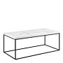 Barossa Coffee Table With White Marble Effect Top & Black Steel Base 110x55x45cm