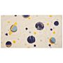 Area Rug Multicolor Planets Stars Print 80 X 150 Cm Low Pile Runner For Children Playroom