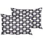 Set Of 2 Garden Cushions Grey Polyester Geometric Pattern 40 X 60 Cm Modern Outdoor Decoration Water Resistant