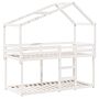 Vidaxl Bunk Bed With Roof White 90x200 Cm Solid Wood Pine