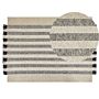 Area Rug Off-white And Black Wool 140 X 200 Cm Rectangular Hand Woven With Tassels