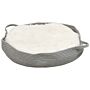 Pet Bed Grey Cotton Polyester Fluffy Insert Ø 70 Cm For Dogs Modern Design Round