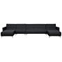 Corner Sofa Bed Graphite Grey Tufted Fabric Modern U-shaped Modular 6 Seater With Chaise Lounges