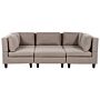 Modular Sofa With Ottoman Brown Fabric Upholstered U-shaped 5 Seater With Ottoman Cushioned Backrest Modern Living Room Couch Beliani