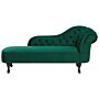 Chaise Lounge Green Right Hand Velvet Buttoned Nailheads