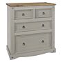 Corona Grey 2+2 Drawer Chest