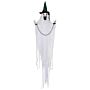 Homcom 204cm 80" Hanging Ghost Outdoor Halloween Decoration, Halloween Animatronic With Sound Activated, Light Up Eyes, Sound Effects