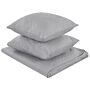 Bedspread Grey Polyester Fabric 160 X 220 Cm With Cushions Embossed Pattern Decorative Throw Bedding