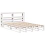 Vidaxl Bed Frame With Headboard White 135x190 Cm Double Solid Wood Pine