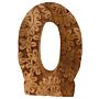 Hand Carved Wooden Flower Letter O