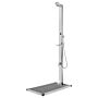 Vidaxl Garden Shower With Grey Base 225 Cm Stainless Steel