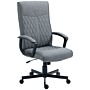 Vinsetto High-back Home Office Chair, Linen Swivel Computer Chair With Adjustable Height And Tilt Function, Dark Grey