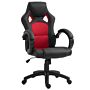 Vinsetto Swivel Desk Chair With Wheels, High Back Faux Leather Computer Chair For Home Office With Armrests, Black & Red