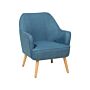 Armchair Teal Blue Club Chair Retro Style Wooden Legs