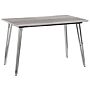 Dining Table Silver Legs Mdf Marble Effect Top Rectangular 120 X 70 Cm 4 Person Capacity