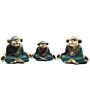 Set Of 3 - Family Of Yoga Monkeys (asst Sizes)