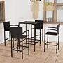 Vidaxl 5 Piece Garden Bar Set Poly Rattan Black