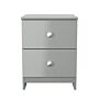 Yarmouth 2 Drawer Bedside Cabinet In Uniform Grey & Dusk Grey