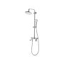 Mixer Shower Set Silver Brass With Rain Function Gloss Finish