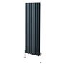 Oval Column Radiator & Valves - 1600mm X 480mm – Anthracite Grey