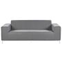 Garden Sofa Grey Fabric Upholstery White Aluminium Legs Furniture Weather Resistant Outdoor