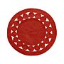 Area Rug Red Jute Ø 120 Cm Round Handwoven