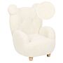 Animal Armchair White Polyester Upholstery Nursery Furniture Seat For Children Modern Design Bear Shape