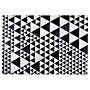 Rug Black And White Leather 140 X 200 Cm Handcrafted