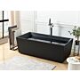 Rectangular Back To Wall Bath Matt Black Acrylic 170 X 80 Cm Fluted Finish Modern Style Bathroom